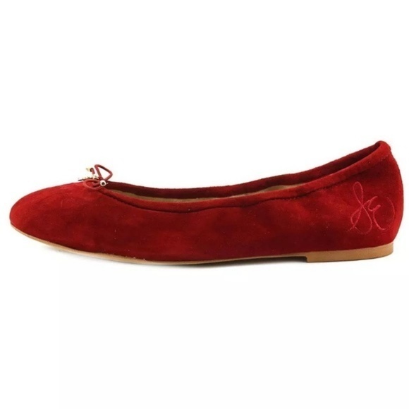 Sam Edelman FELICIA red suede leather ballet flats - Picture 2 of 8